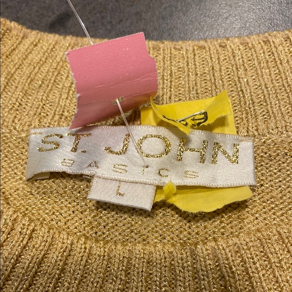 St. John Gold Crew Neck New Years Eve Sweater - Picture 2 of 6